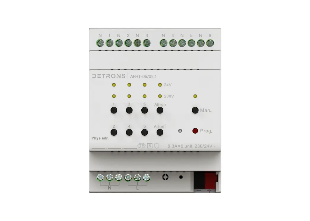 KNX Heating Actuator with Traic, 6 Fold (KNX Secure)